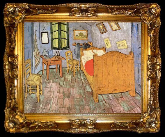 framed  Vincent Van Gogh Bedroom in Arles, ta009-2